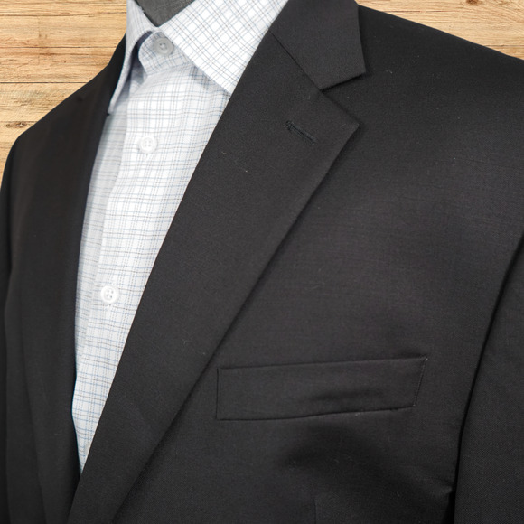 Ralph Ralph Lauren Blazer Mens Size 46R Black Silver Metal Buttons 100% Wool - Picture 3 of 9